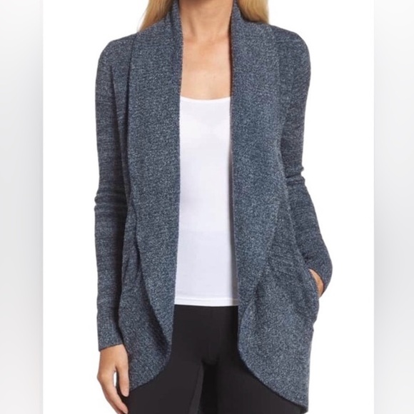 Barefoot Dreams Sweaters - Barefoot Dreams CozyChic Lite Navy Blue Open Cardigan Size M